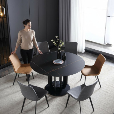 Luxe tafels Ronde tafel Ronde design Roestvrijstalen meubels Eetkamer Eettafels Nieuw
