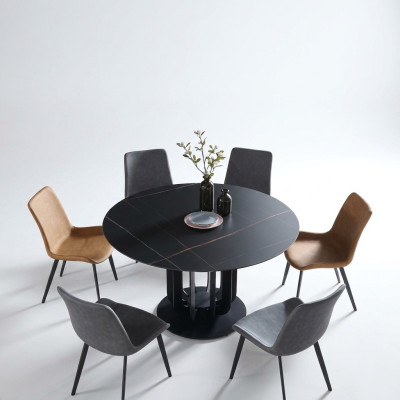 Luxe tafels Ronde tafel Ronde design Roestvrijstalen meubels Eetkamer Eettafels Nieuw