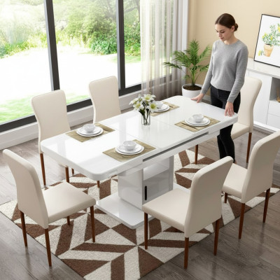 Tafel Luxe Tafels Moderne eetkamermeubels Eettafels Houten tafels Bruin Wit