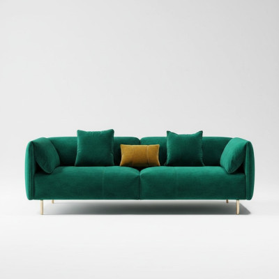 Bankstel met 2 zitplaatsen Velvet tweezits ontspannen fluweel hout club zetel ontwerp bank lounge
