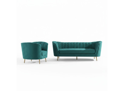 Zit ontwerp bank lounge bank 2 zits woonlandschap ontspanning fluweel massief hout