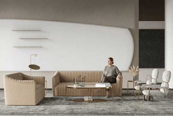 Bankstel 3+1 zits woonlandschap Relax fluwelen zitontwerp bank lounge nieuw
