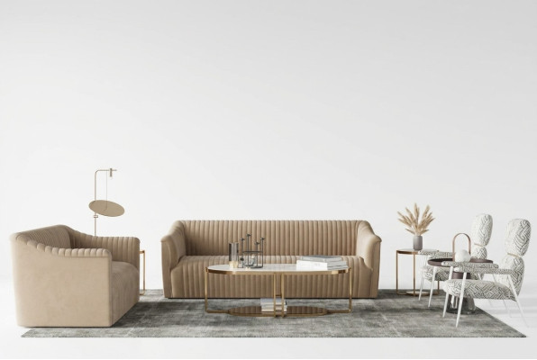 Bankstel 3+1 zits woonlandschap Relax fluwelen zitontwerp bank lounge nieuw