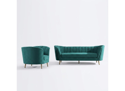Woonlandschap Relax fluwelen zitontwerp bank loungesofa 3+1 zitsmeubels.