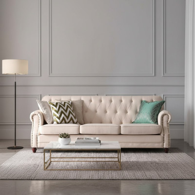 Chesterfield bank 3-zits woonlandschap ontspanningszit ontwerp bank loungebanken
