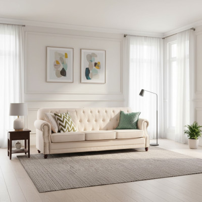 Sofa set 3+1 zits stoffen bank Chesterfield groepen bankstellen banken