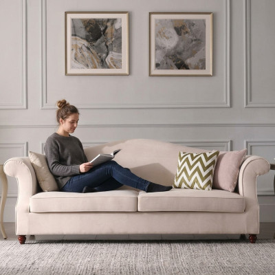 Bankstel 3-zits lounge stoffen bank woongebied relax zit ontwerp banken textiel