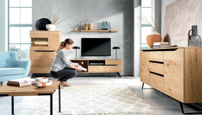 Ladekast Sideboard Hoog dressoir Kast Dressoir 2 deuren 3 laden Plank Hotel