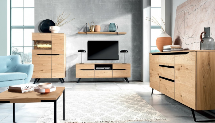 Ladekast Sideboard Hoog dressoir Kast Dressoir 2 deuren 3 laden Plank Hotel