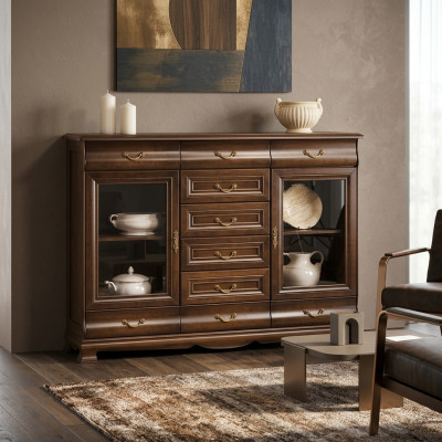 Laden dressoir kast dressoirs hout glas woonkamer design meubels plank hotel