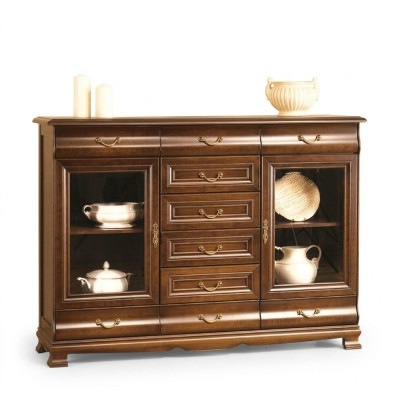 Laden dressoir kast dressoirs hout glas woonkamer design meubels plank hotel