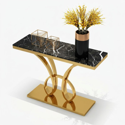 Moderne console-tafel ontwerper goud handgemaakt roestvrij staal 120x40cm