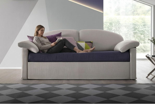 Design Sofa 3-zitsbank Couch Bekleding Luxe Textiel Twee-kleurig Italiaanse Meubels