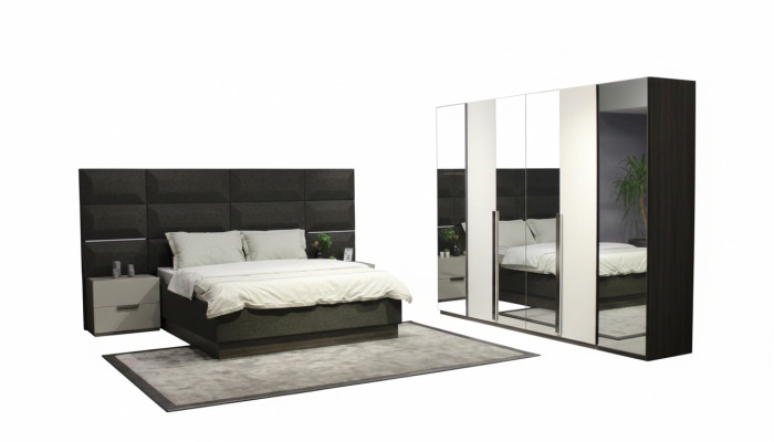 Compleet slaapkamer meubel set Bed 2x Nachtkastje Kaptafel Spiegel 8 delen Nieuw
