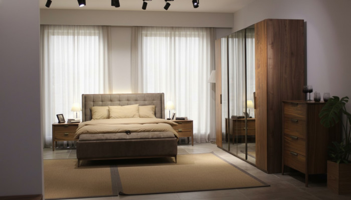 Designer Slaapkamer Set Luxe Bed 2x Nachtkastje Hout Volledig nieuw 3-delig.
