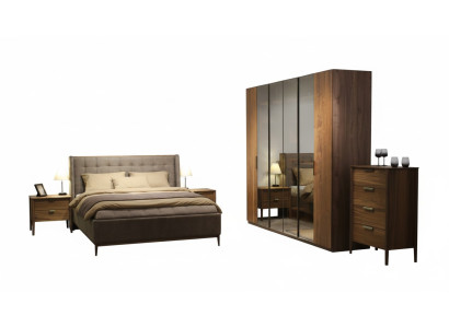 Designer Slaapkamer Set Luxe Bed 2x Nachtkastje Hout Volledig nieuw 3-delig.