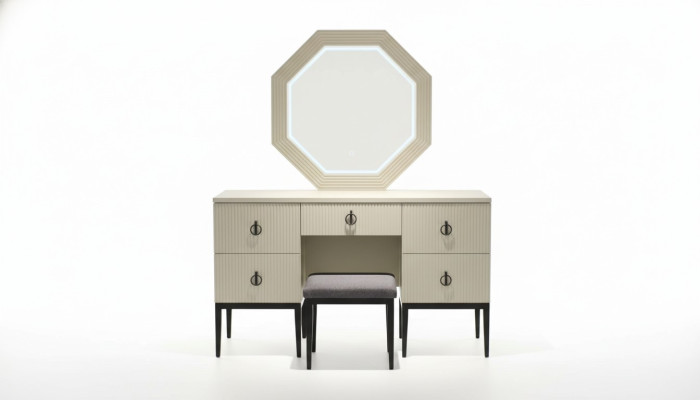 Praktisch Modern en Nieuw Slaapkamer Kaptafel met Spiegel en Krukje