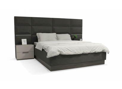 Luxe slaapkamer set Designer bed 2x nachtkastje Hout Compleet nieuw 3-delig.