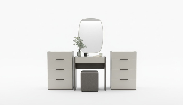 Ontwerp kaptafel met spiegel Luxe slaapkamer meubels Kruk 3-delige set Nieuw
