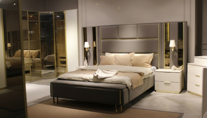 Luxe slaapkamerset Bed + 2x nachtkastjes + bank Designmeubels 4-delig Nieuw