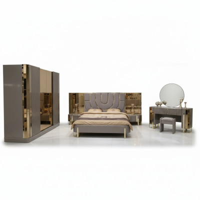 Slaapkamer set Luxe Compleet bed 2x Nachtkastje Kledingkast 4-delig