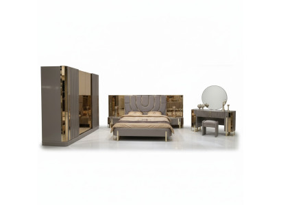 Slaapkamer set Luxe Compleet bed 2x Nachtkastje Kledingkast 4-delig