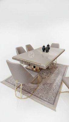 4x Stoelen Stoelgroep Bekleding Design Meubels Eetkamer Textiel