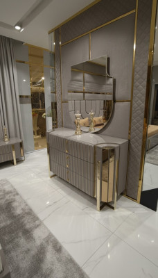 Commode met spiegel Moderne commode met spiegel Luxe modern design slaapkamer