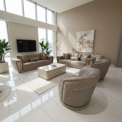 Moderne bankstel 3+3+1 zits fauteuil textiel 3-zits bankstel 3-delig set ontwerp nieuw