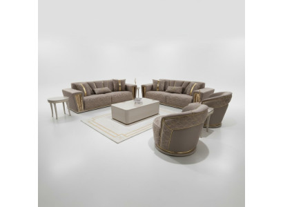 Moderne bankstel 3+3+1 zits fauteuil textiel 3-zits bankstel 3-delig set ontwerp nieuw