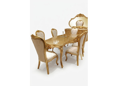 Design Eetkamer Compleet Eettafel + 6x Stoelen Klassieke Meubelen Houten Tafel Nieuw