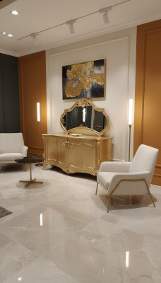 Luxe dressoir met spiegel set commode houten laden Klassiek