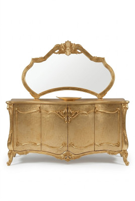 Luxe dressoir met spiegel set commode houten laden Klassiek