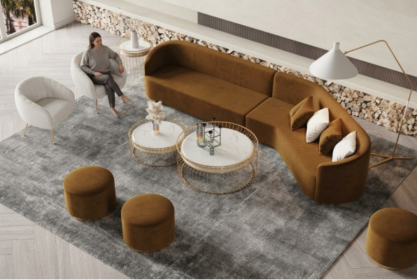 Hoekbank L-vorm woonlandschap relax zitontwerp bank loungebanken fluwelen bank