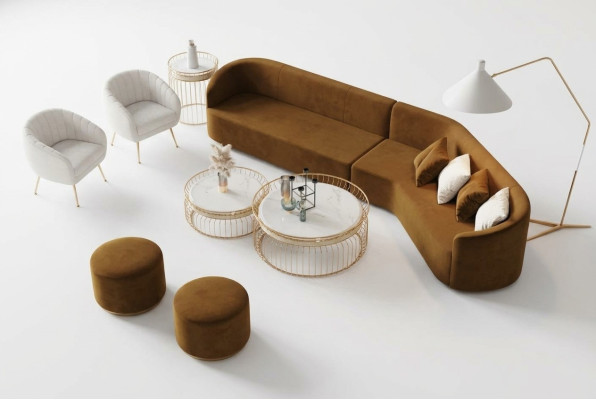 Hoekbank L-vorm woonlandschap relax zitontwerp bank loungebanken fluwelen bank