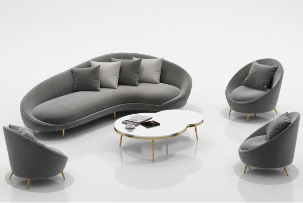 Eckbank L-vorm Fluweel Bank Woonlandschap Relax Zit Ontwerp Bank Lounge Bankstellen