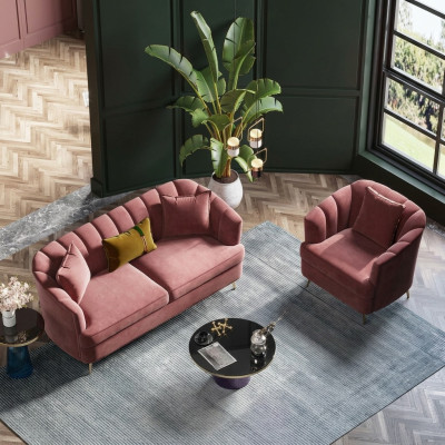 Samt woonlandschap Relax zitdesign bank loungebanken textiel bank 3-zitter