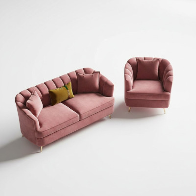 Bankstel 3+1 zits design bank lounge banken woonlandschap fluweel meubels