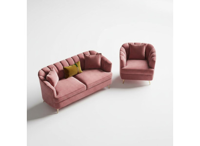 Bankstel 3+1 zits design bank lounge banken woonlandschap fluweel meubels