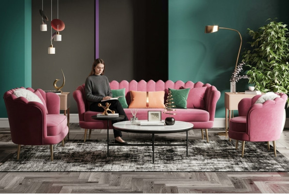 Bankstellen Meubels Relax Zit Ontwerp Bank Lounge Bankstellen Textiel Bank 3-Zits Fluweel Nieuw