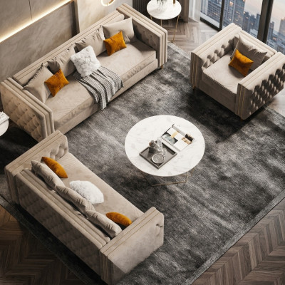 Fluwelen woonlandschap Relax zits ontwerp bank loungebank banken bank 3 zits 233 cm