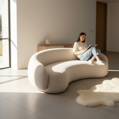Ontwerp bank lounge bankstellen fluwelen bank 3 zits stof ronde club meubels hoekbankstellen