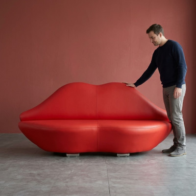 Lippenbank 2-zits bekleding Moderne ontspanningsbank Luxe meubels Bankstellen Tweezits