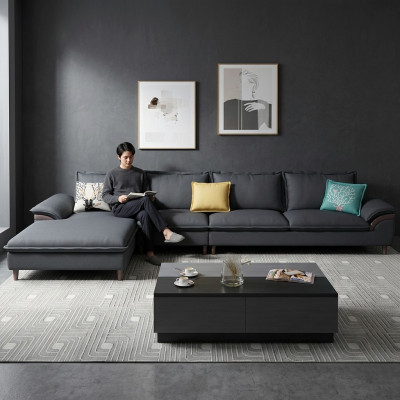 Textiel luxe hoekbank L-vorm gestoffeerd modern relax zitmeubilair woonlandschap hoek