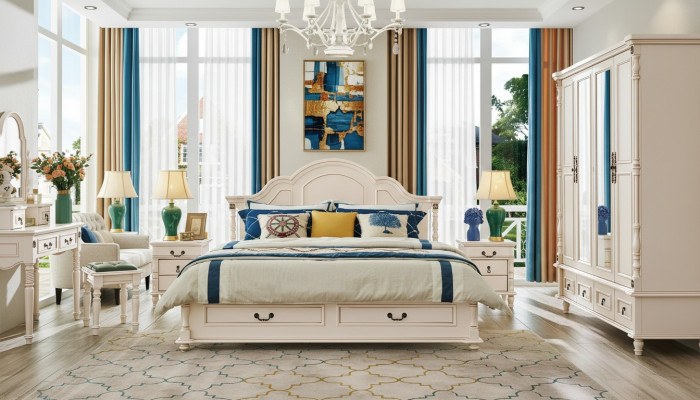 Tweepersoons hotelbedden slaapkamer 180x200 cm houten bed gestoffeerd design luxe nieuw