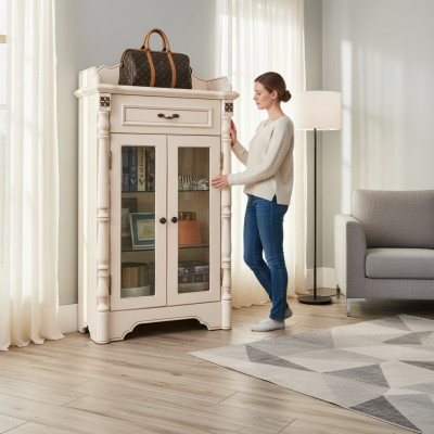 Kast Commode Vitrine Koloniaal Stijl Meubels Dressoir Buffetkast Kasten Hout Nieuw