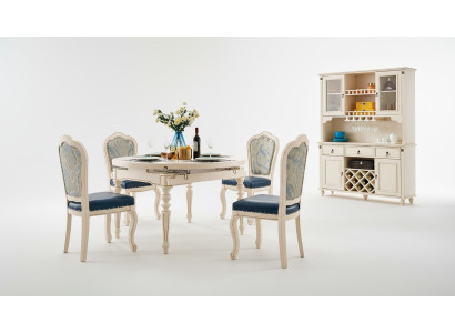 Klassieke eetkamerset tafel met 4 stoelen set stoelgroep tafels 5-delig