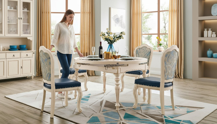 Ronde barok eettafel Tafel Klassieke eettafels Meubels Tafels Houten meubels Nieuw