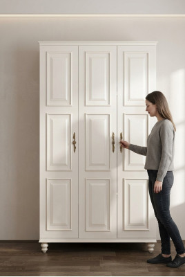 Kledingkast landelijke stijl Meubels Klassieke kast Hout Slaapkamer Wit