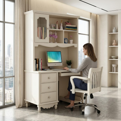 Boerderij bureau stoel kantoortafel pc tafel bureaus 2-delig tafels nieuw